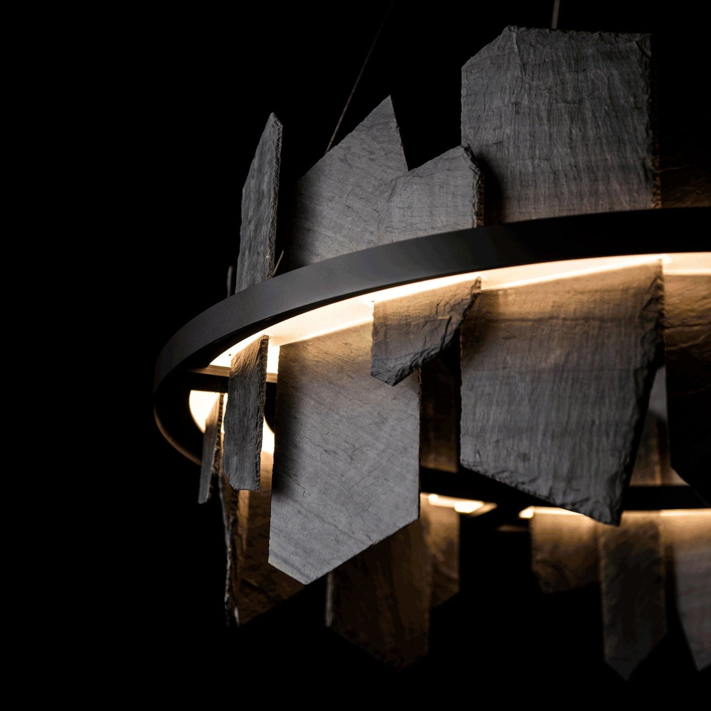 Ardesia Circular LED Pendant Slate LED in Black