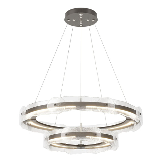 Solstice LED Tiered Pendant LED Clear Glass (ZM) in Dark Smoke