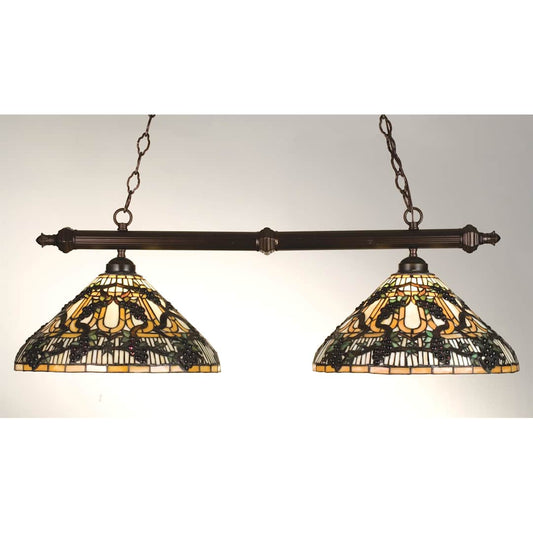 Stained Glass / Tiffany Island / Billiard Fixture from the Jeweled Grape Collection