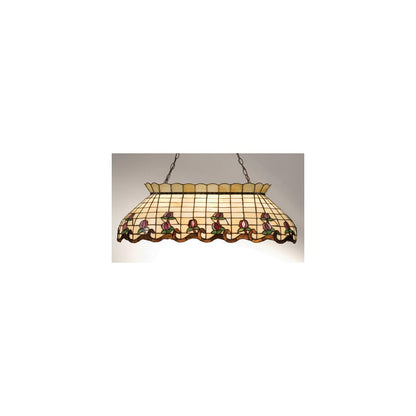 40 Inch Long Roseborder Oblong Chandelier