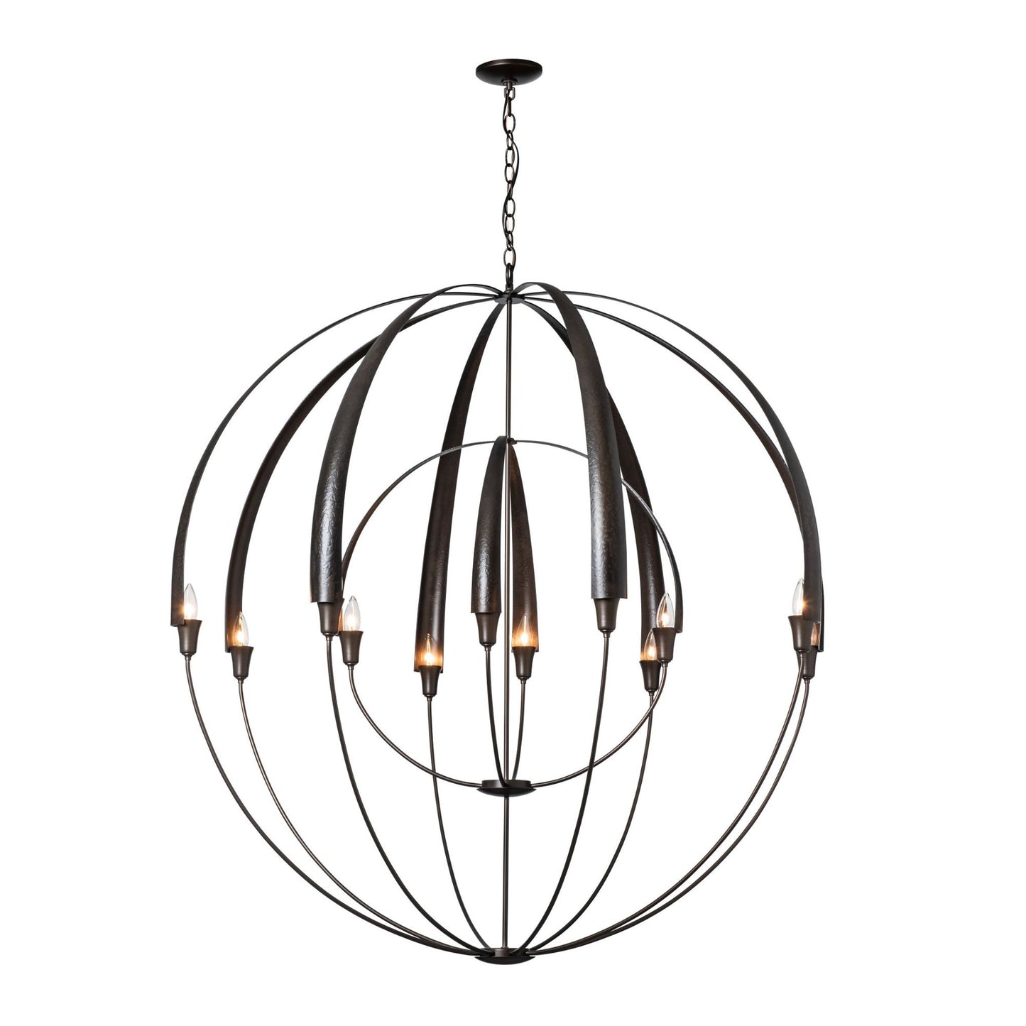 Double Cirque Large Scale Chandelier 12-Light in Dark Smoke