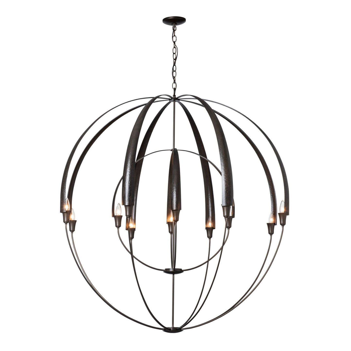 Double Cirque Large Scale Chandelier 12-Light in Dark Smoke