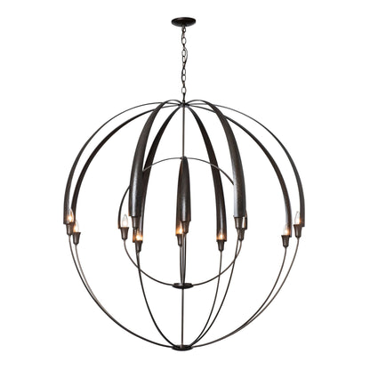 Double Cirque Large Scale Chandelier 12-Light in Dark Smoke