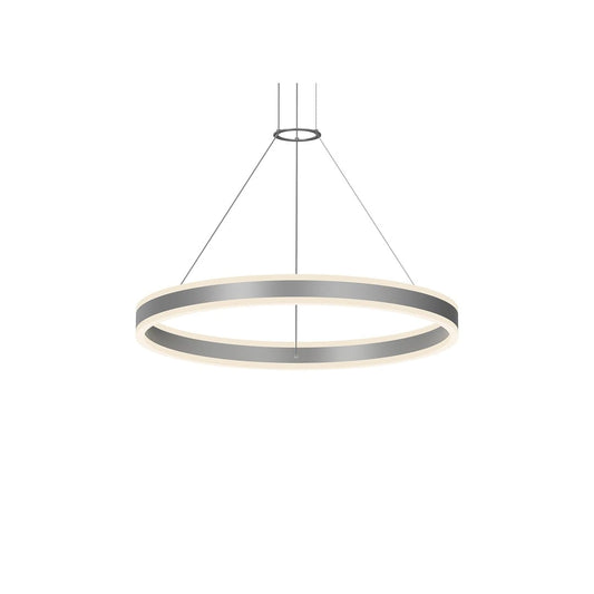 Double Corona 32" Wide Integrated LED Ring Chandelier with Acrylic Shades