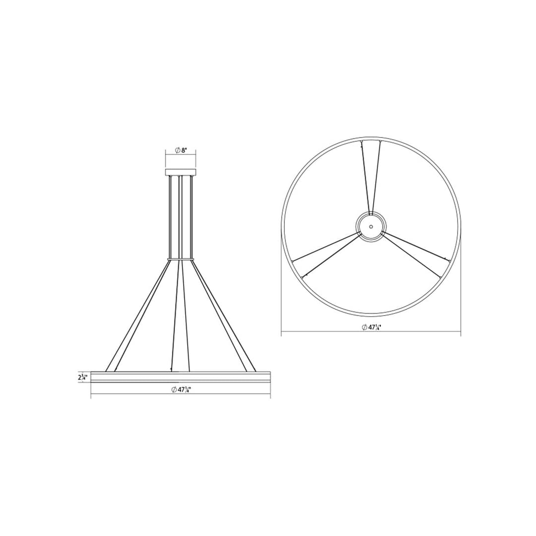 Double Corona 48" Wide Integrated LED Ring Chandelier with Acrylic Shades