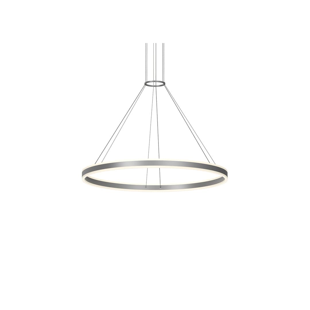 Double Corona 48" Wide Integrated LED Ring Chandelier with Acrylic Shades