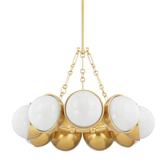 Althea 9-Light Chandelier in  Vintage Polished Brass 34.25L x 34.25W x 24.25H