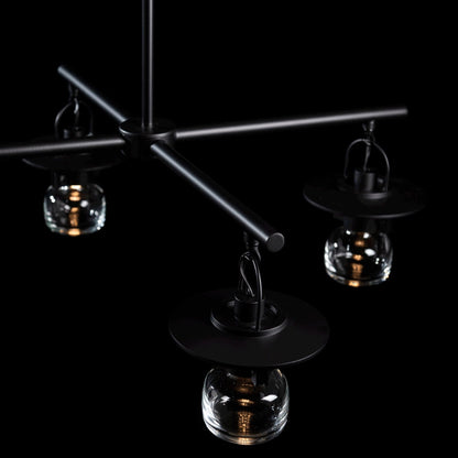 Mason Outdoor 4-Light Pendant 4-Light Clear Glass (ZM) in Coastal Black