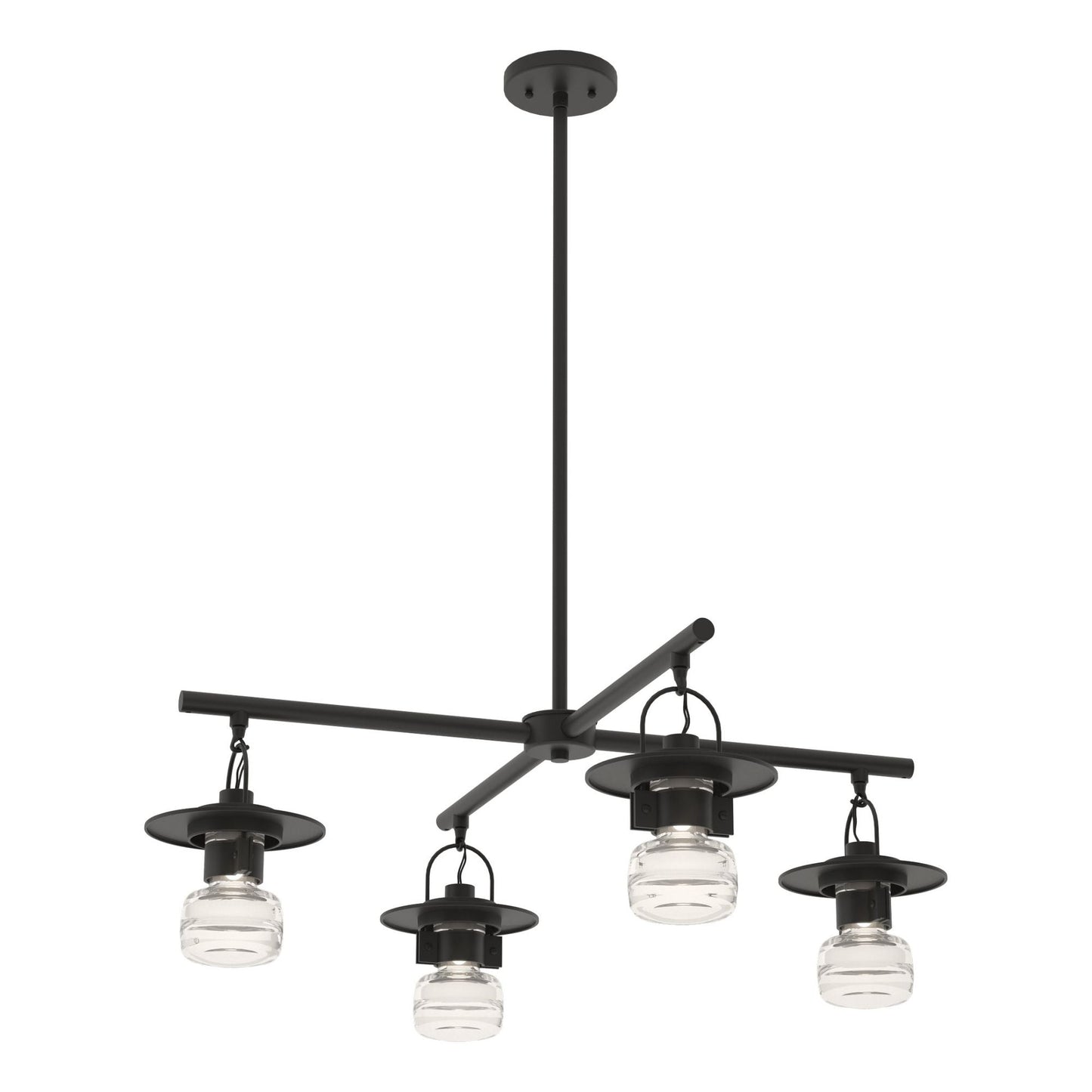 Mason Outdoor 4-Light Pendant 4-Light Clear Glass (ZM) in Coastal Black