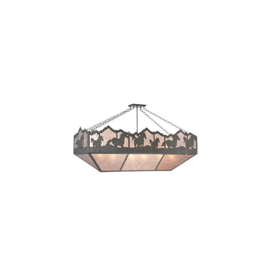 Six Light Down Lighting Island / Billiard Fixture from the Horses Collection