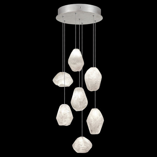 Fine Art Natural Inspirations 14" Clear Quartz Round Pendant