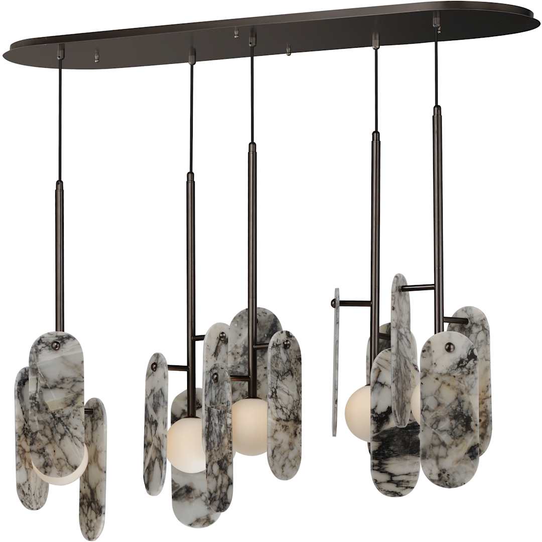 Megalith 5 Light 48" Wide LED Linear Chandelier by Nina Magon