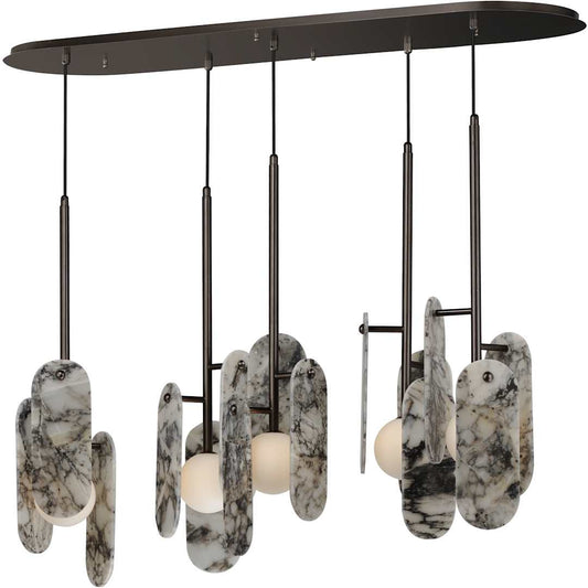 Megalith 5 Light 48" Wide LED Linear Chandelier by Nina Magon