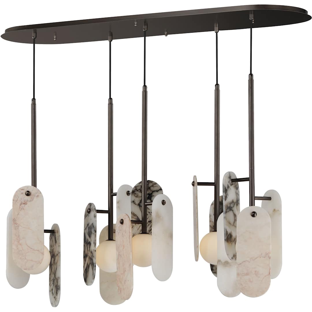 Megalith 5 Light 48" Wide LED Linear Chandelier by Nina Magon