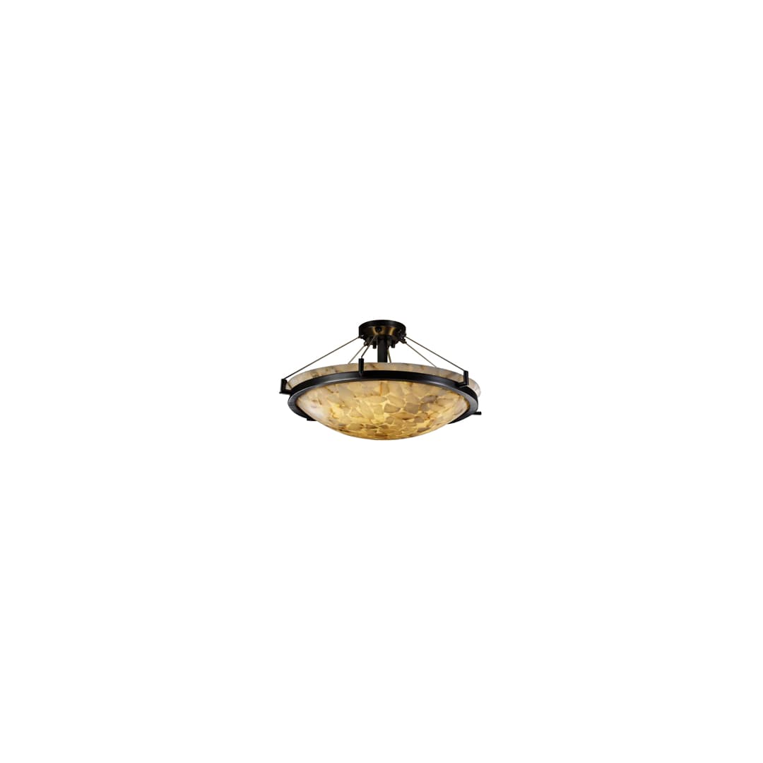 Round Semi-Flush Bowl w/ Ring