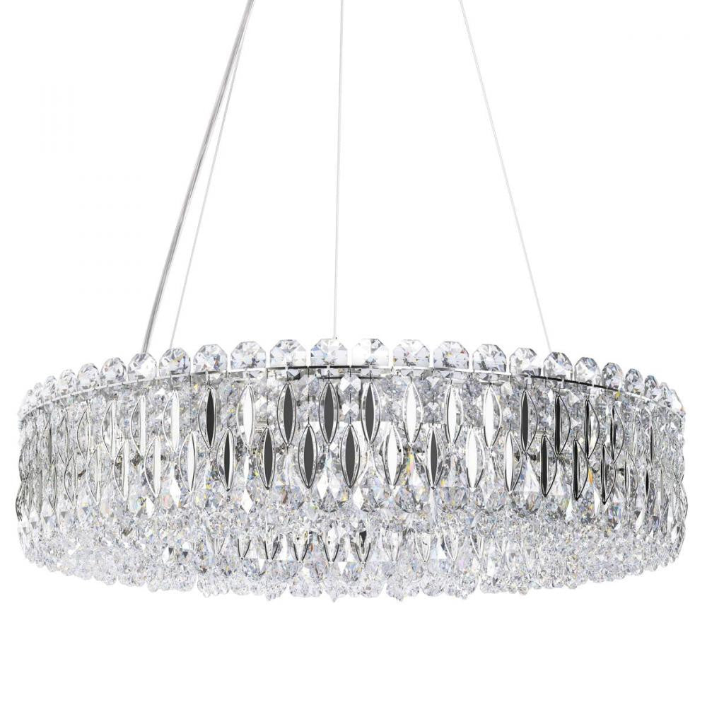 Sarella Pendant, 12-Light, Polished Stainless Steel, Heritage Crystal, 24"W (RS8343N-401H 1HZXHR)