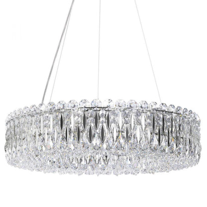 Sarella Pendant, 12-Light, Polished Stainless Steel, Heritage Crystal, 24"W (RS8343N-401H 1HZXHR)
