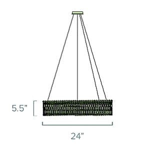 Sarella Pendant, 12-Light, Polished Stainless Steel, Heritage Crystal, 24"W (RS8343N-401H 1HZXHR)