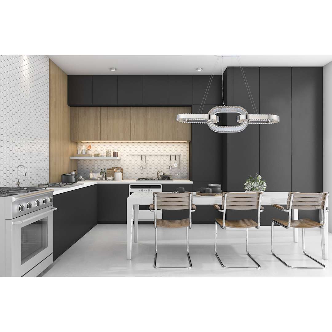Catena 48" Wide LED Linear Chandelier with Firenze Crystal