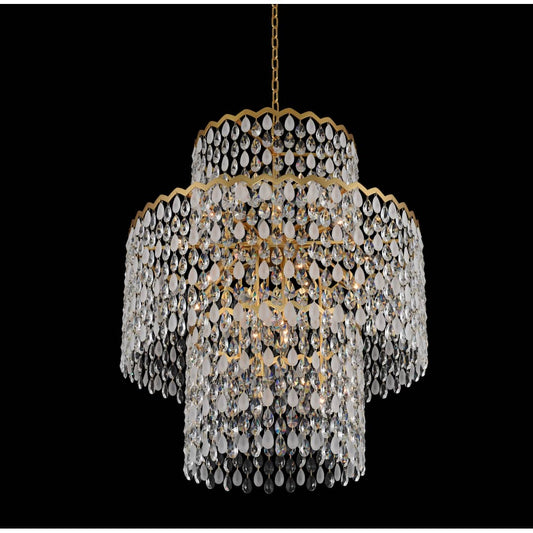 Caretta 35" Wide Drum Chandelier with Firenze Crystal