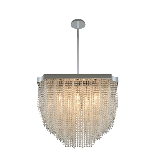 Tenda 35" Wide Square Waterfall Chandelier with Firenze Crystal