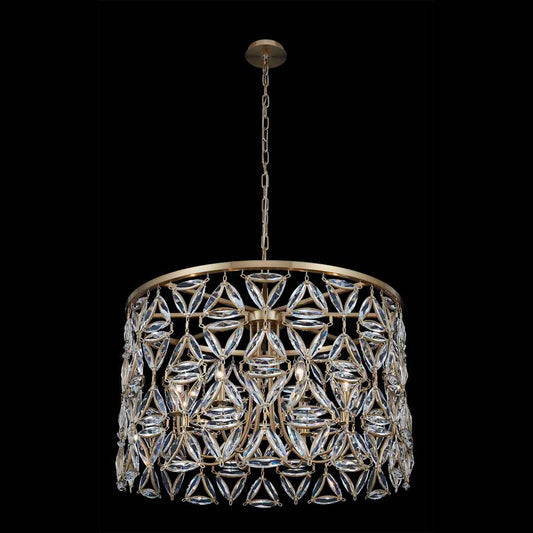 Triangulo 8 Light 34" Wide Crystal Drum Chandelier