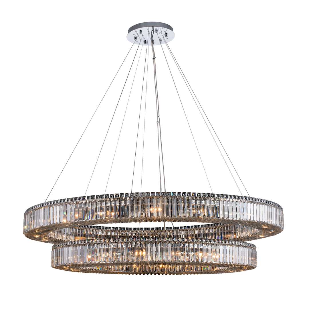 Rondelle 36 Light 60" Wide Crystal Ring Chandelier