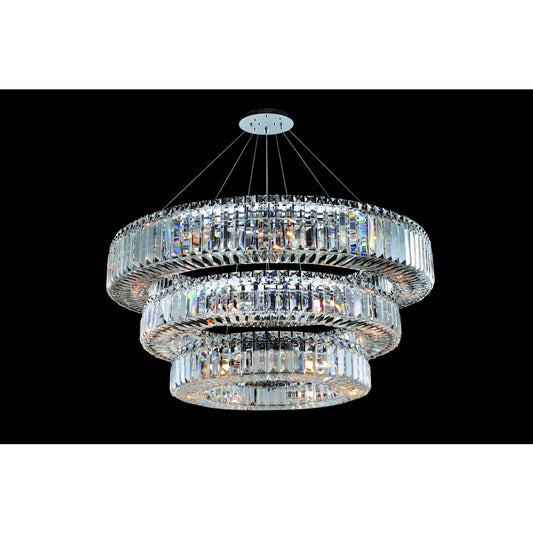Quantum Rondelle 39 Light Three Tier Chandelier
