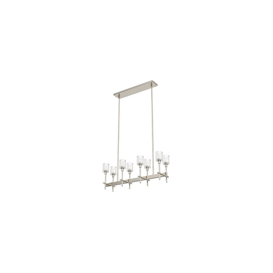 Salita 8 Light 35" Wide Crystal Linear Chandelier with Ribbed Crystal Shades
