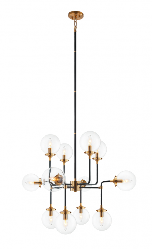 Particles Pendant, 12-Light, Brass, 38"W (C58212AGCL 305UR6J)