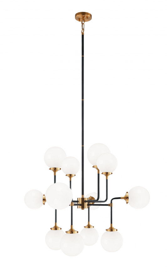 Particles Pendant, 12-Light, Brass, 38"W (C58212AGOP 305UR6K)