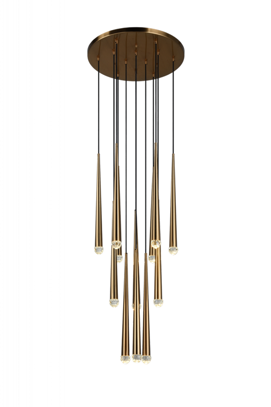 Renaie Pendant, 12-Light, LED, Brass, Aged Gold Brass, 24"H (C62712AG 305UT7V)