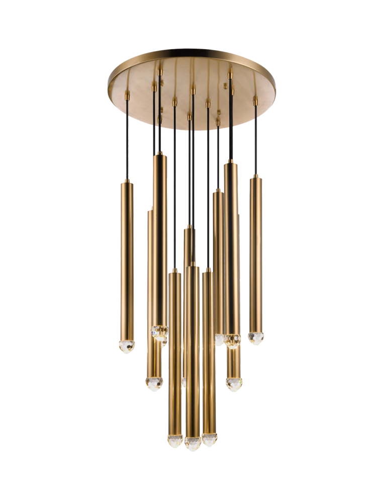Reign LED Multi-Light Pendant, 12-Light, Brass, 23.63"W (C78312AG 305XK2W)