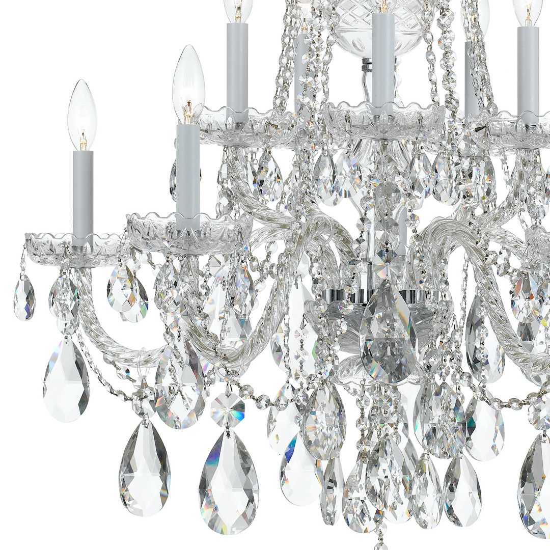 Traditional Crystal 10 Light 32" Wide Crystal Chandelier with Swarovski Strass Crystal Accents