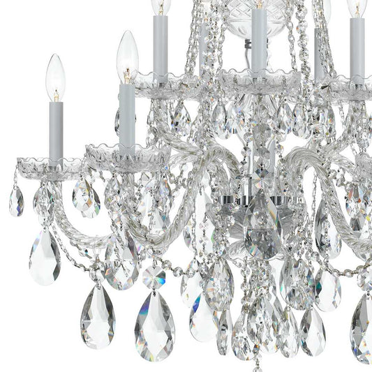 Traditional Crystal 10 Light 32" Wide Crystal Chandelier with Swarovski Strass Crystal Accents