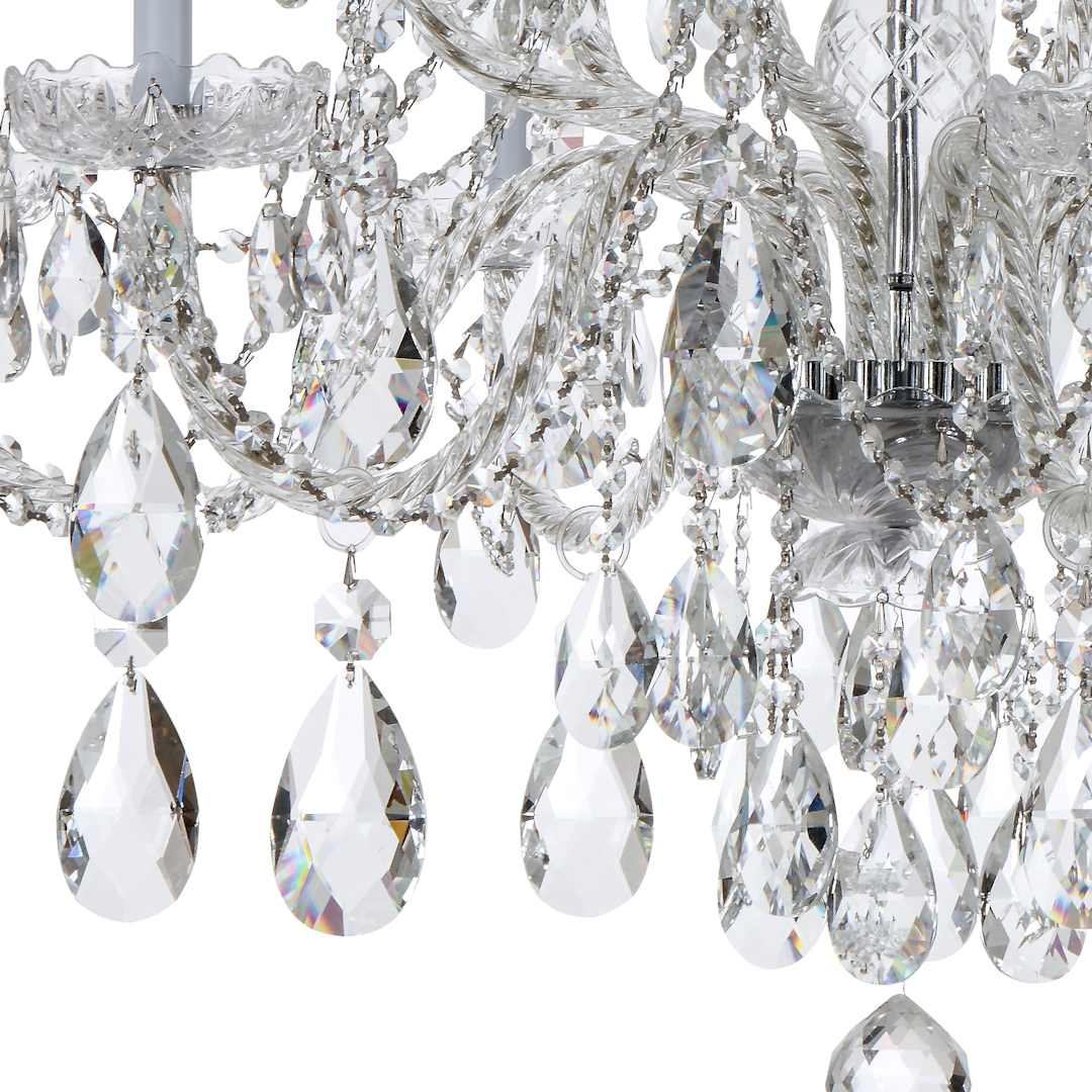 Traditional Crystal 12 Light 38" Wide Crystal Chandelier with Swarovski Spectra Crystal Accents