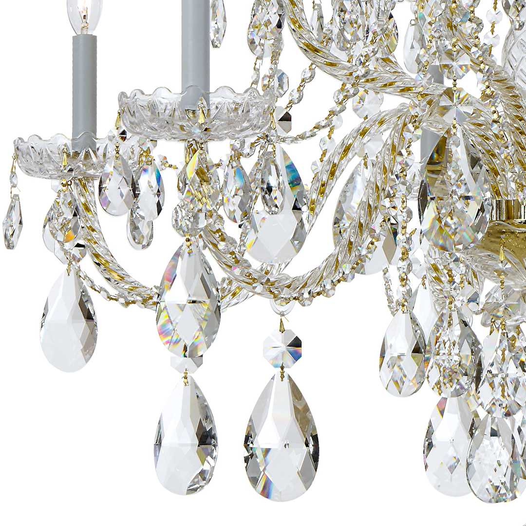 Traditional Crystal 12 Light 38" Wide Crystal Chandelier with Swarovski Spectra Crystal Accents