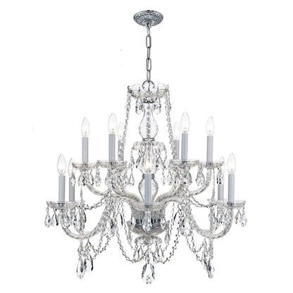 Traditional Crystal 12 Light 31" Wide Crystal Chandelier with Swarovski Strass Crystal Accents