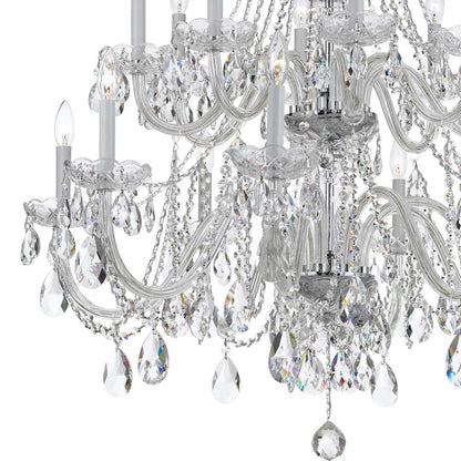Traditional Crystal 16 Light 37" Wide Crystal Chandelier with Swarovski Strass Crystal Accents