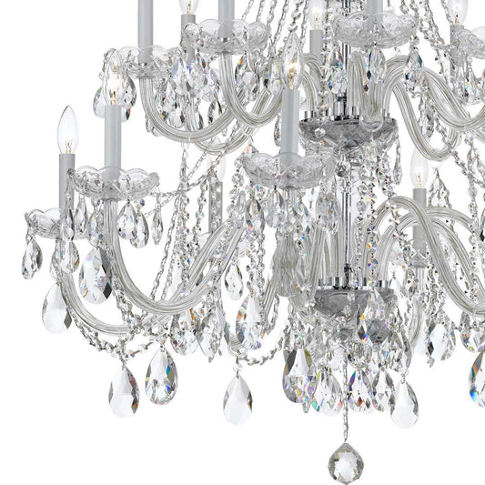 Traditional Crystal 16 Light 37" Wide Crystal Chandelier with Swarovski Strass Crystal Accents