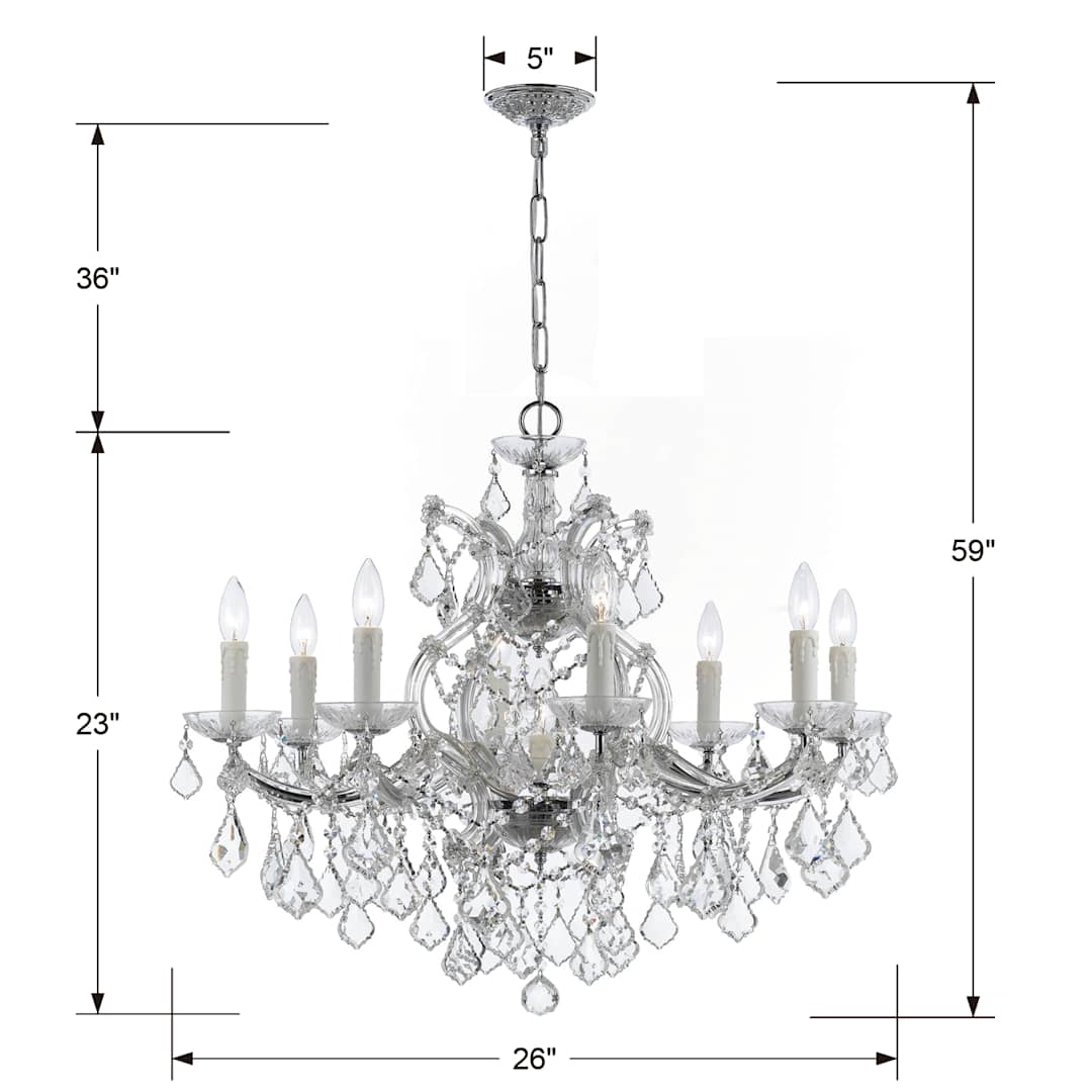 Maria Theresa 9 Light 26" Wide Crystal Chandelier with Swarovski Strass Crystal Accents