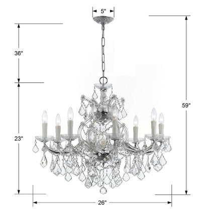 Maria Theresa 9 Light 26" Wide Crystal Chandelier with Swarovski Strass Crystal Accents