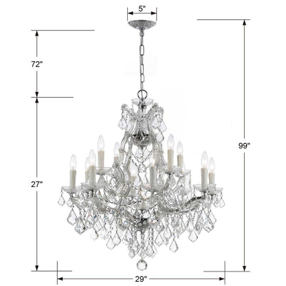 Maria Theresa 13 Light 29" Wide Crystal Chandelier with Swarovski Spectra Crystal Accents