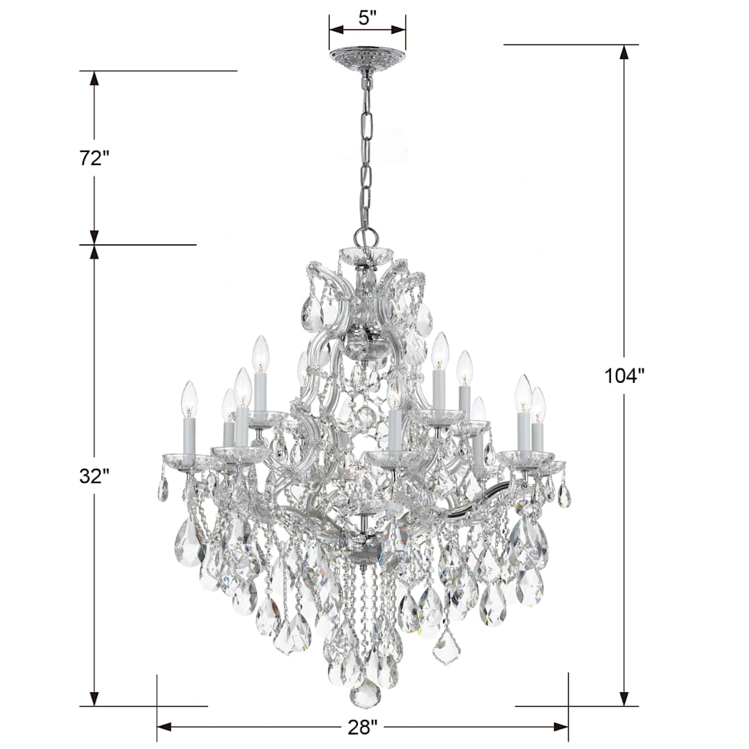 Maria Theresa 13 Light 28" Wide Crystal Chandelier with Swarovski Strass Crystal Accents