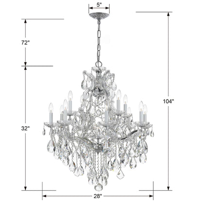 Maria Theresa 13 Light 28" Wide Crystal Chandelier with Swarovski Strass Crystal Accents