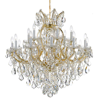 Maria Theresa 19 Light 38" Wide Crystal Candle Style Chandelier with Swarovski Strass Crystal Accents