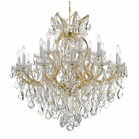 Maria Theresa 19 Light 38" Wide Crystal Candle Style Chandelier with Swarovski Spectra Crystal Accents