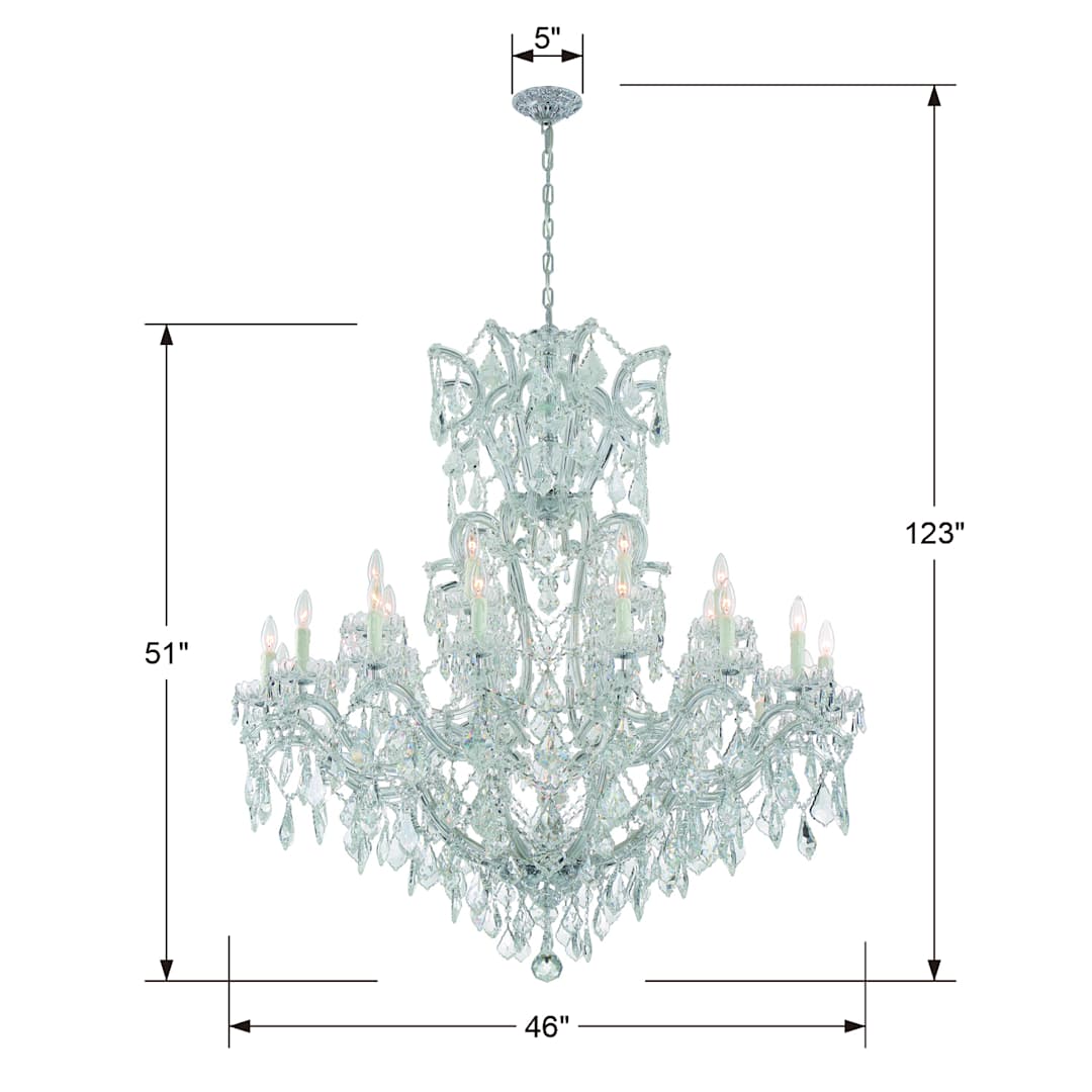 Maria Theresa 25 Light 46" Wide Crystal Chandelier with Swarovski Strass Crystal Accents
