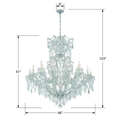 Maria Theresa 25 Light 46" Wide Crystal Chandelier with Swarovski Strass Crystal Accents