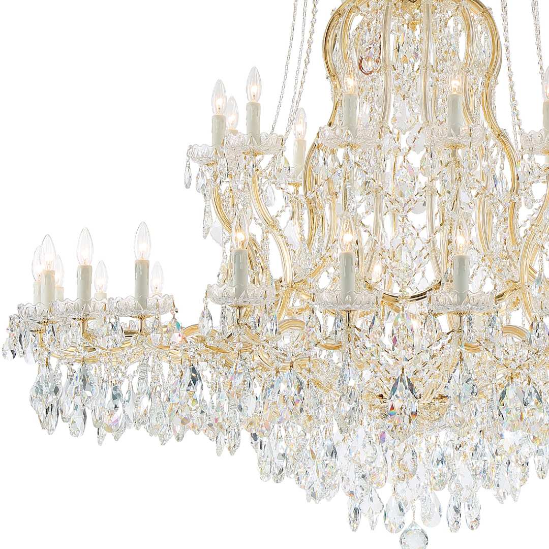 Maria Theresa 37 Light 64" Wide Crystal Chandelier with Hand Cut Crystal Accents